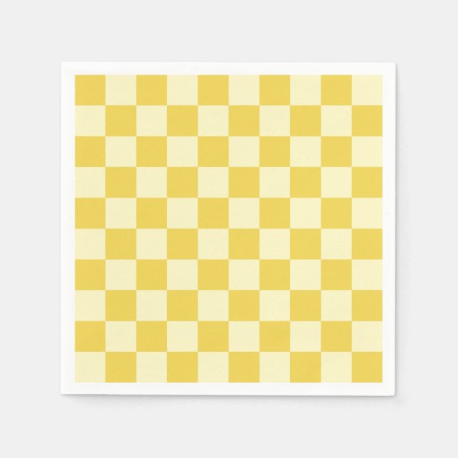 Butter Yellow Checkerboard Napkins (Front)