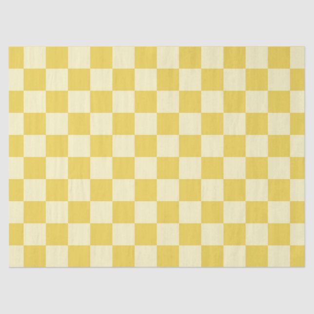 Butter Yellow Checkerboard Tissue Paper (Front)