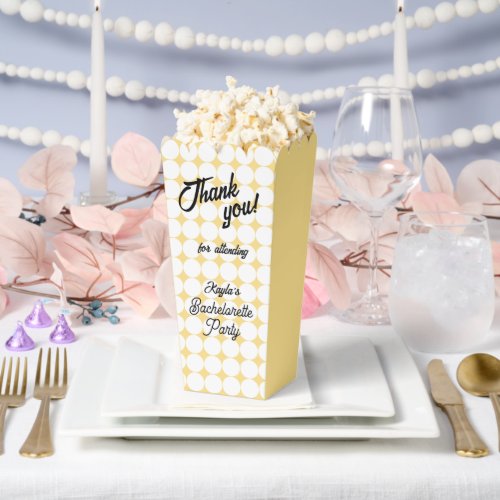 Butter Yellow Circle Pattern Bachelorette Party Favor Boxes