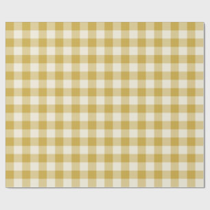 Butter Yellow Classic Checkered Gingham Wrapping Paper