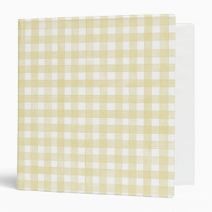 Butter Yellow Classic Gingham 3 Ring Binder