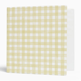 Butter Yellow Classic Gingham 3 Ring Binder