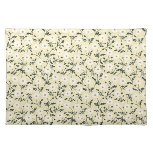 Butter Yellow Cream Modern Farmhouse Daisy Pattern Cloth Placemat