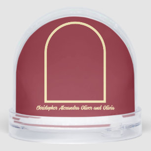 Butter Yellow Deep Red Graphic Tree Photo Yearly  Snow Globe