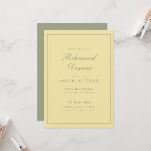 Butter Yellow Estate Rehearsal Dinner Invitation