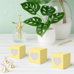 Butter Yellow Favor Boxes – Heart 2x2x2 Style