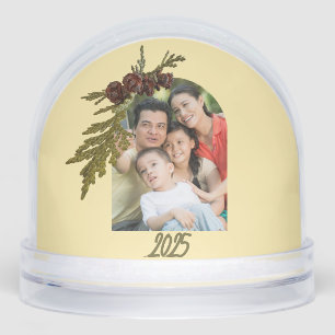 Butter Yellow Fern Photo  Snow Globe