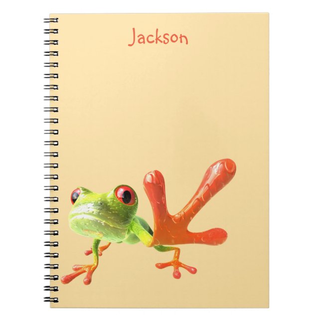 Butter Yellow Green & Orange Frog Notebook (Front)