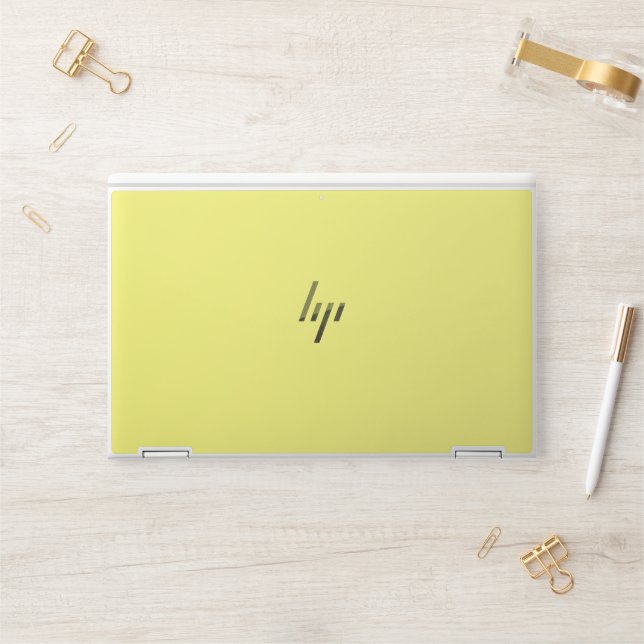Butter Yellow HP Laptop Skin (Desk)