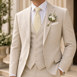 Butter Yellow Ivory Estate Micro Diamond Neck Tie