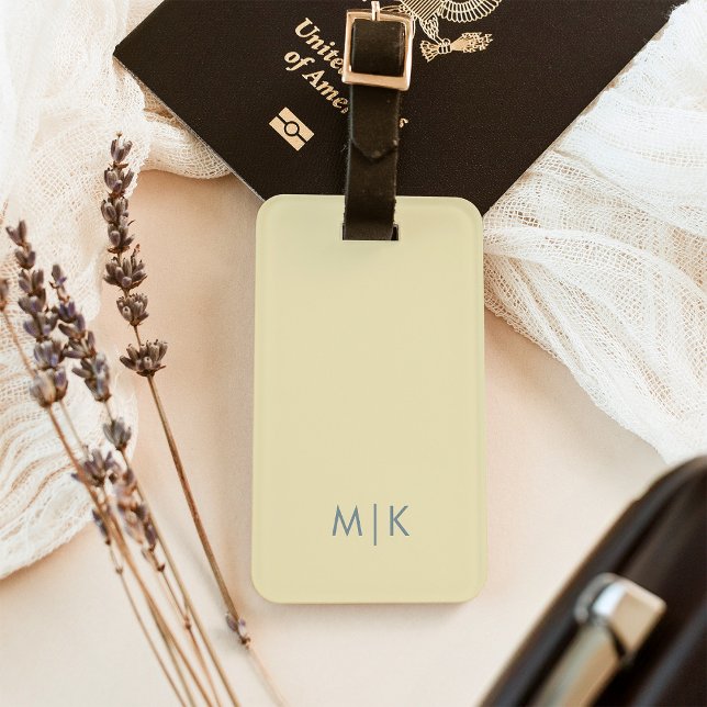 Butter Yellow | Modern Monogram Luggage Tag (Creator Uploaded)
