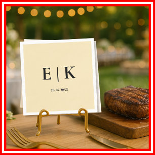 Butter Yellow Monogram Wedding Napkins
