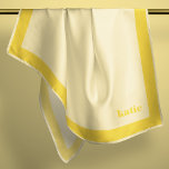 Butter Yellow Personalizable Scarf<br><div class="desc">Beautiful buttery soft yellow fills this chiffon scarf, framed by a golden yellow trim. Personalize with your own name or initials for a wedding favor or add your bridesmaids names for a bridal wedding party gift.</div>