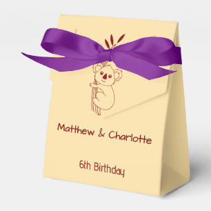 Butter Yellow & Red Australian Animals Birthday  Favor Boxes