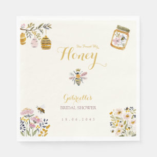 Butter Yellow She Found Her Honey Bee Bridal Party Napkins