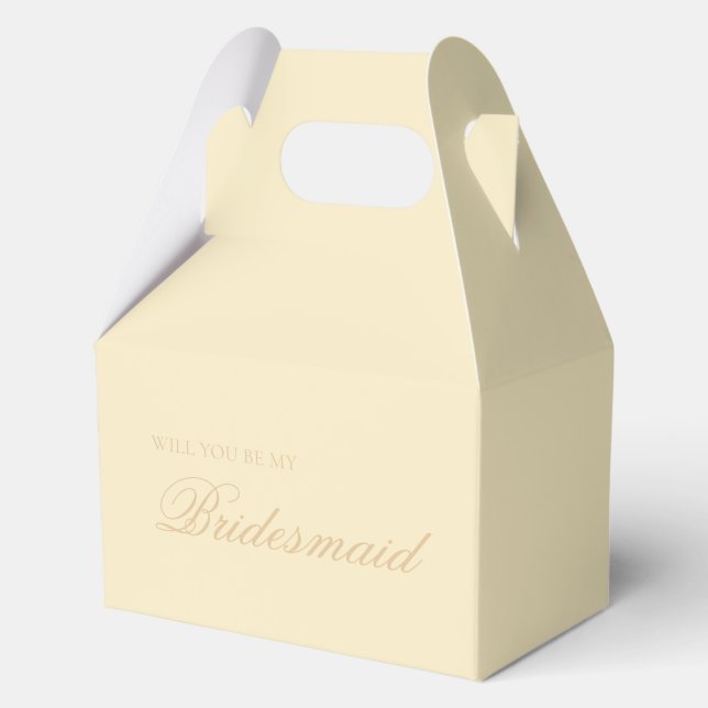 Butter Yellow Simple Bridesmaid Proposal Box (Front)