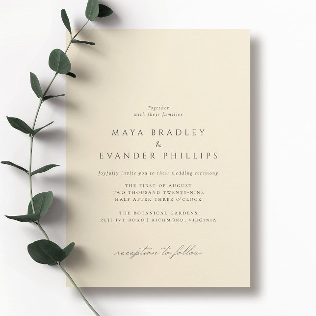 Butter Yellow | Simple Elegant Wedding Invitation (Creator Uploaded)