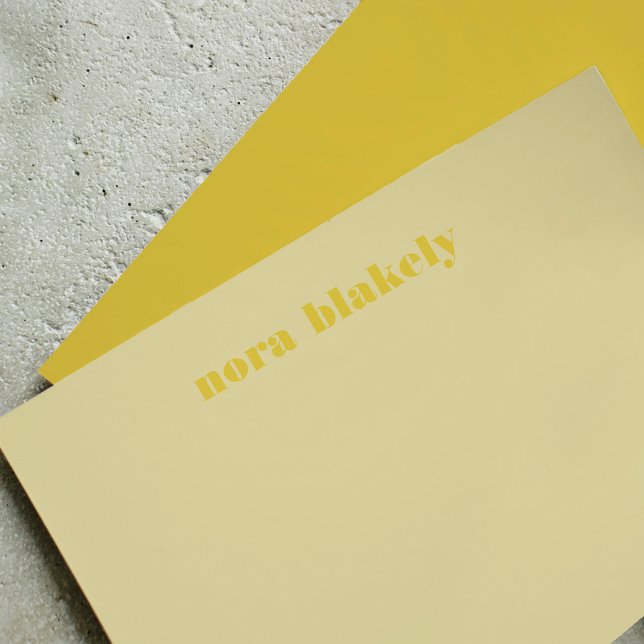 Butter Yellow Simple Personalized Note Card (Butter Yellow Simple Personalized Note Card)