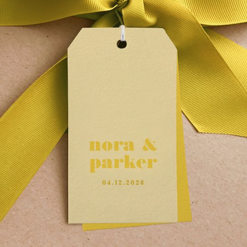 Butter Yellow Simple Wedding Gift Tags