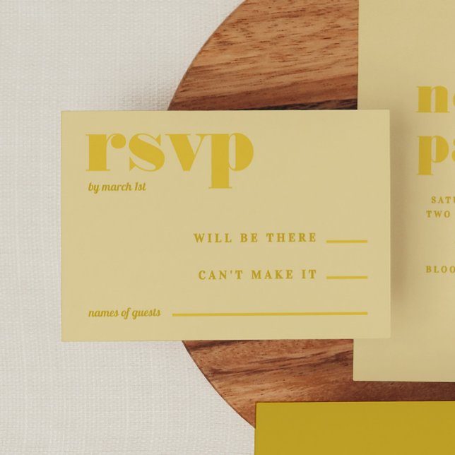 Butter Yellow Simple Wedding RSVP Enclosure Card (Butter Yellow Simple Wedding RSVP Enclosure Card)