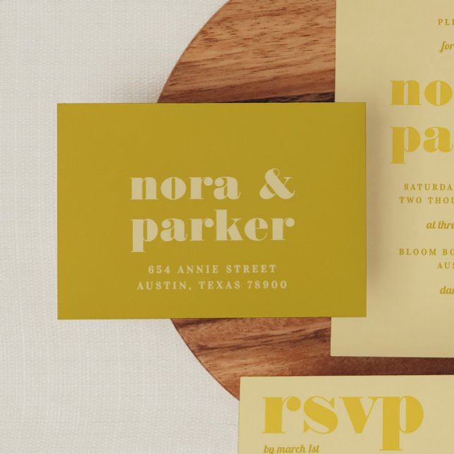 Butter Yellow Simple Wedding RSVP Return Envelope (Butter Yellow Simple Wedding RSVP Return Envelope)