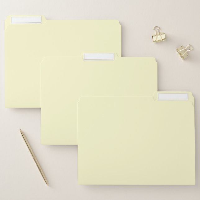 Butter Yellow Solid Color | Classic Elegant File Folder (Set)