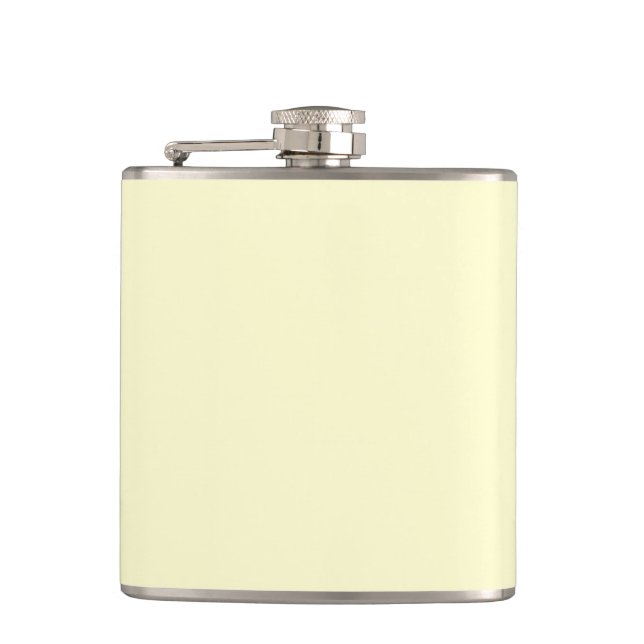 Butter Yellow Solid Color | Classic Elegant Flask (Front)