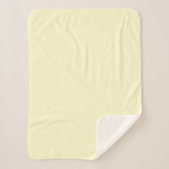 Butter Yellow Solid Color | Classic Elegant Sherpa Blanket (Front)