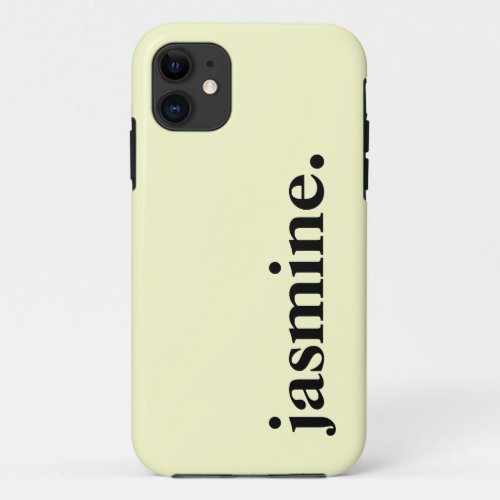 Butter Yellow Solid Color Elegant Name  iPhone 11 Case