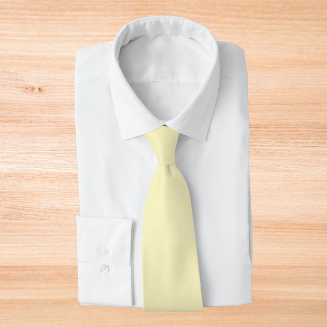 Butter Yellow Solid Color Neck Tie (Creator Uploaded)