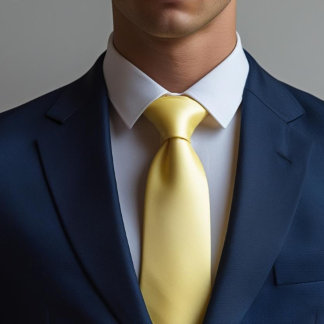 butter yellow  - solid color  neck tie