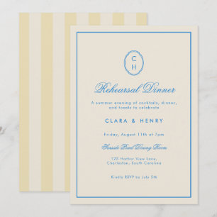 Butter Yellow Striped Rehearsal Dinner Invitation
