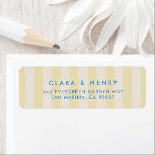 Butter Yellow Striped Wedding Return Address Label