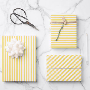 Butter Yellow Stripes Wrapping Paper Sheets