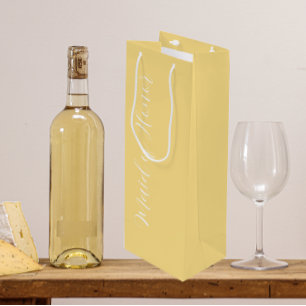 Butter Yellow Stylized Script Maid of Honor Wine Gift Bag