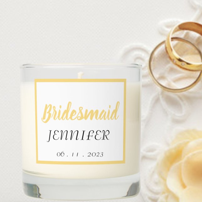 Butter Yellow Stylized Wedding Bridesmaid Scented Candle (In Situ Wedding)