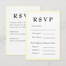 Butter Yellow Timeless Wedding RSVP