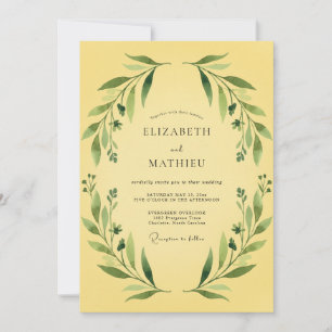Butter Yellow Vine Wedding Invitation
