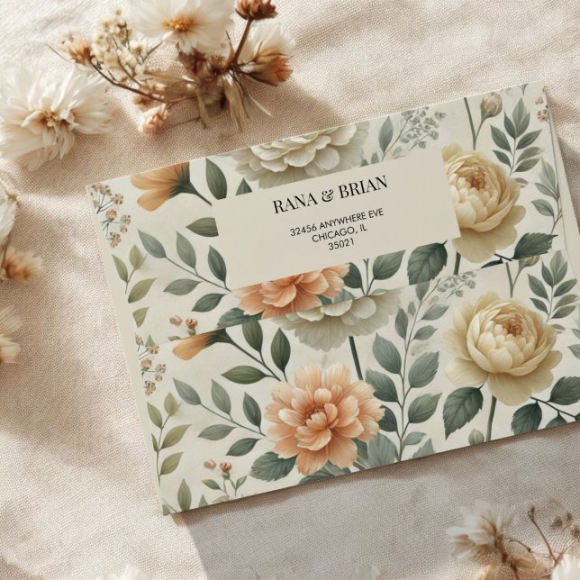 Butter Yellow Watercolor Floral Elegant Modern  Envelope (Creator Uploaded)