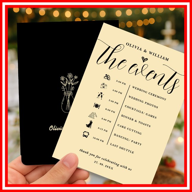 Butter Yellow Wedding Order of Events Program (Creator Uploaded)