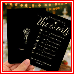 Butter Yellow Wedding Order of Events Program