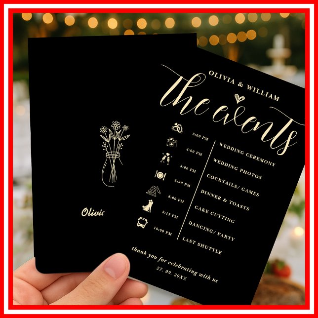 Butter Yellow Wedding Order of Events Program (Creator Uploaded)