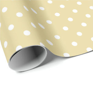 Butter Yellow White Polka Dot Wrapping Paper