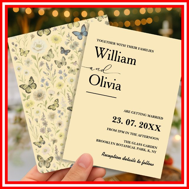 Butter Yellow Wildflower Wedding Invitation (Creator Uploaded)