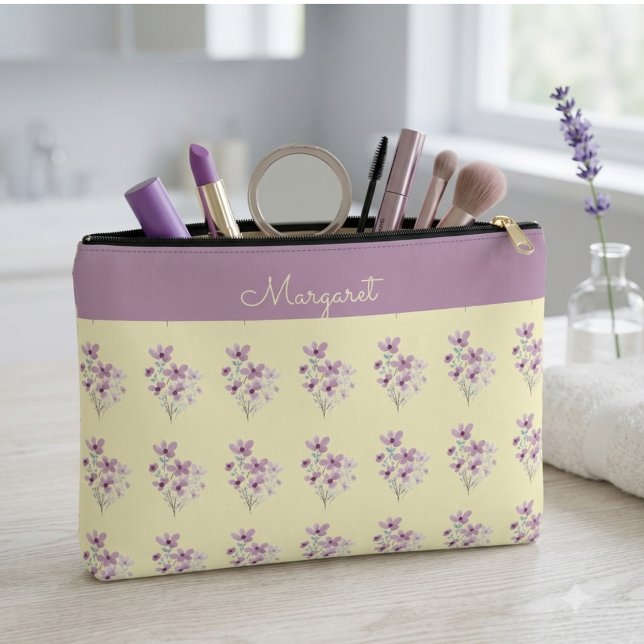 Butter yellow with floral touch  accessory pouch (Creator Uploaded)