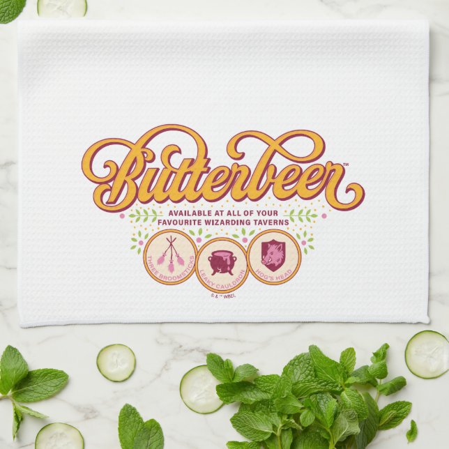 BUTTERBEER™ Available At Wizarding Taverns Kitchen Towel (Folded)