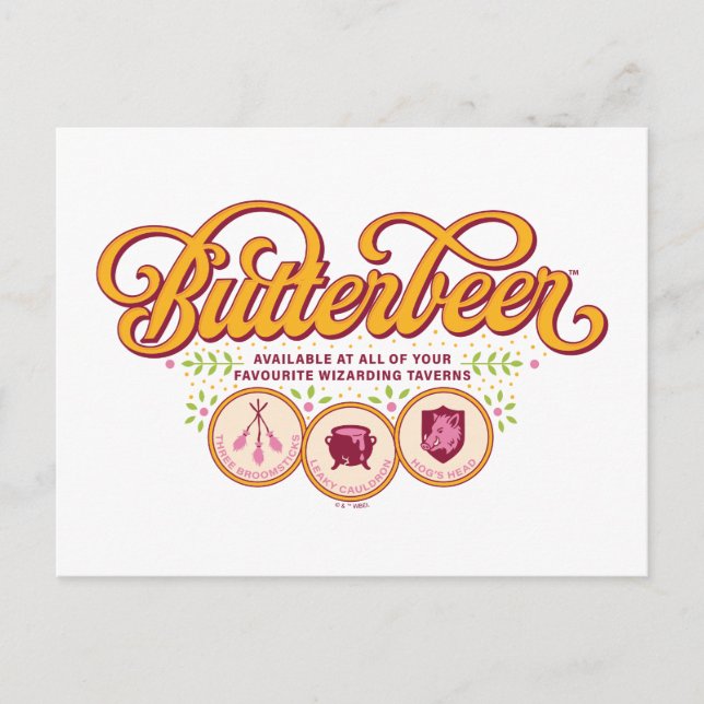 BUTTERBEER™ Available At Wizarding Taverns Postcard (Front)