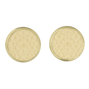 Buttercream Champagne Damask Wedding Cufflinks