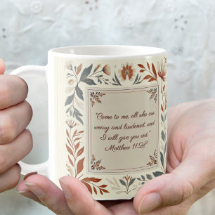 Buttercream Farmhouse Floral Frame Coffee Mug
