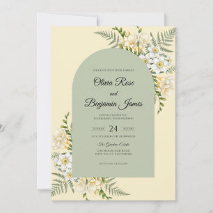 Buttercream Fern Leaf Wedding Invitation